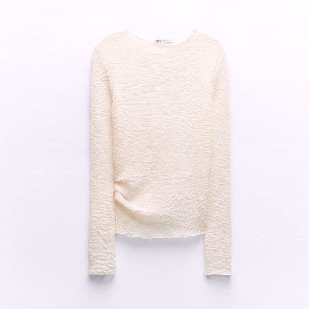 Zara Crinkled Ruched Side Top